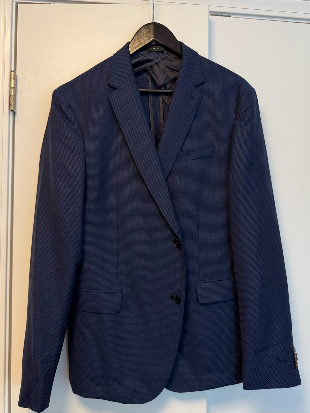 Hugo Boss Navy Textured Two-Button Sport Coat